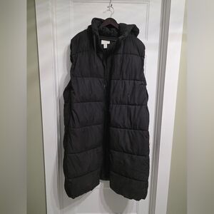 Black Puffer Vest with Hood